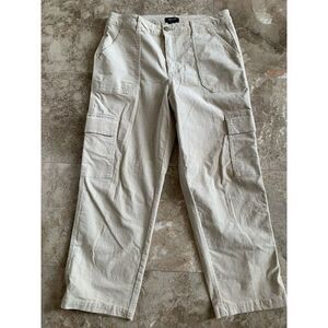 Jones & Company New York Corduroy‎ Pants 12 Beige Cargo Patch Pocket High Rise